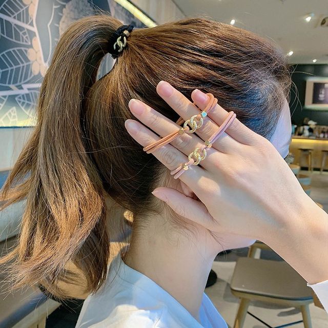 Lindo vintage coreano headwear metal laço de cabelo bonito banda de  borracha ins estilo moda corda de cabelo feminino pulseira de cabelo -  AliExpress